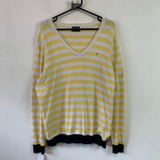 White and Yellow Tommy Hilfiger Jumper Women's XXL