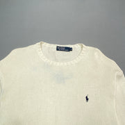 Vintage White Polo Ralph Lauren Knitwear Sweater Men's Medium