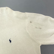 Vintage White Polo Ralph Lauren Knitwear Sweater Men's Medium