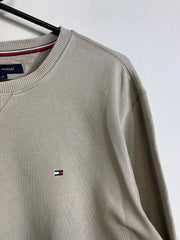 Grey Tommy Hilfiger Chest Logo Sweatshirt Men's Large