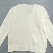 Vintage White Polo Ralph Lauren Knitwear Sweater Men's Medium