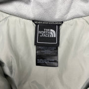 Grey and White North Face Raincoat Men's Medium