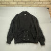 Black Mohair Cardigan Sweater Women's Large