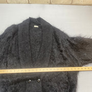 Black Mohair Cardigan Sweater Women's Large