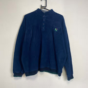 Vintage Navy Button Down Pullover Fleece Synchilla XL