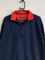 Navy Fred Perry Quarter zip Fleece Men's Medium