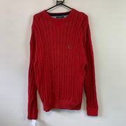 Red Tommy Hilfiger Cable Knit Sweater Women's Large