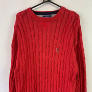 Red Tommy Hilfiger Cable Knit Sweater Women's Large