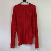 Red Tommy Hilfiger Cable Knit Sweater Women's Large