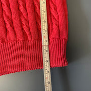 Red Tommy Hilfiger Cable Knit Sweater Women's Large