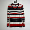 White Navy Striped Tommy Hilfiger Sweater Knit Womens XS