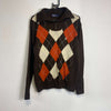 Vintage 90s Brown Polo Ralph Lauren Argyle Sweater Knit Medium