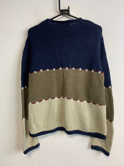 Navy Khaki Beige Knitwear Sweater Men's Medium