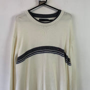 Cream and Grey Tommy Hilfiger Jumper Women's XXL