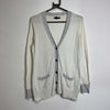 White Grey Tommy Hilfiger Button Up Cardigan Medium