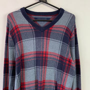 Navy and Red Tommy Hilfiger Jumper Women's Medium