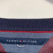 Navy and Red Tommy Hilfiger Jumper Women's Medium