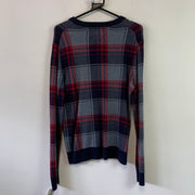 Navy and Red Tommy Hilfiger Jumper Women's Medium