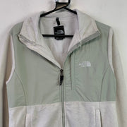 Grey and White North Face Denali Fleece Jacket Women's Large