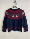 Navy and Red Wool Knit Sweater Women's Small