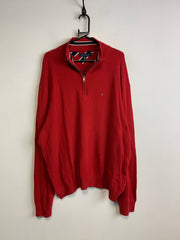 Red Tommy Hilfiger 1/4 Zip-up Jumper Men's XXL