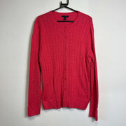 Pink Tommy Hilfiger Cardigan Knit Jumper Sweater Womens XXL