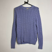 Purple L.L Bean Cable Knit Jumper Sweater Medium