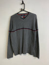 Grey Tommy Hilfiger V-neck Jumper Men's Medium