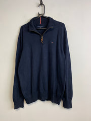 Navy Tommy Hilfiger 1/4 Zip-up Sweater Men's XL