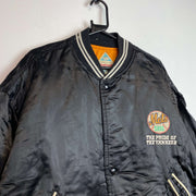 Vintage Black MA-1 Baseball Bomber Jacket Men's XXL