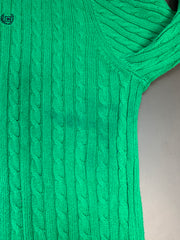 Green CHAPS Crop-neck Jumper Men's Large