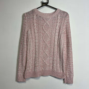 Pink Tommy Hilfiger Cable Sweater Knit Jumper Womens Small