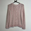 Pink Tommy Hilfiger Cable Sweater Knit Jumper Womens Small