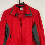 Grey and Red Columbia Fleece Jacket Women's Medium