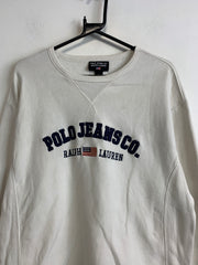 White Polo Jeans Sweatshirt Men's Large