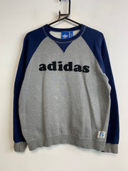 Navy and Grey Adidas Sweatshirt Men's Medium