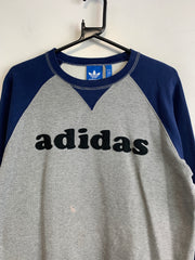 Navy and Grey Adidas Sweatshirt Men's Medium