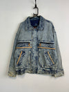 Vintage Blue Bomber Denim Jacket Men's Large