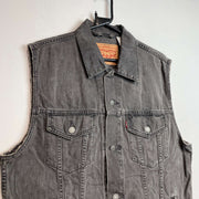 Grey Levi's Denim Vest Men's Medium