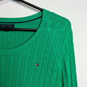 Green Tommy Hilfiger Sweater Knit Jumper Womens Small