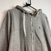 Grey Polo Ralph Lauren zip up Hoodie Men's Large