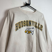 Vintage White Gear Hudsonville Graphic Print Sweatshirt Men's Medium