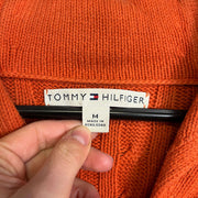 Orange Tommy Hilfiger Sweater Knit Jumper Shawl Womens Medium