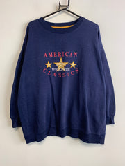 Navy Embroidery Sweatshirt Women's XXL