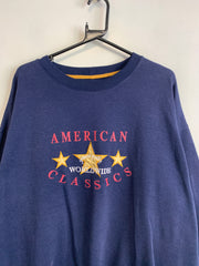 Navy Embroidery Sweatshirt Women's XXL