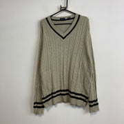 Beige Izod Cable Knit Sweater Men's XL