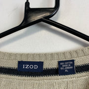 Beige Izod Cable Knit Sweater Men's XL