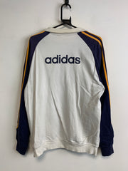 White and Navy Adidas Track Jacket Women's Large