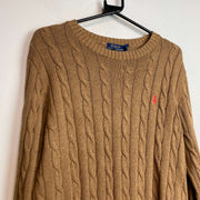 Brown Polo Ralph Lauren Cable Knit Sweater Women's Medium