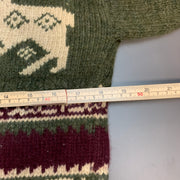 Green and Brown Knitwear Sweater Women's Medium